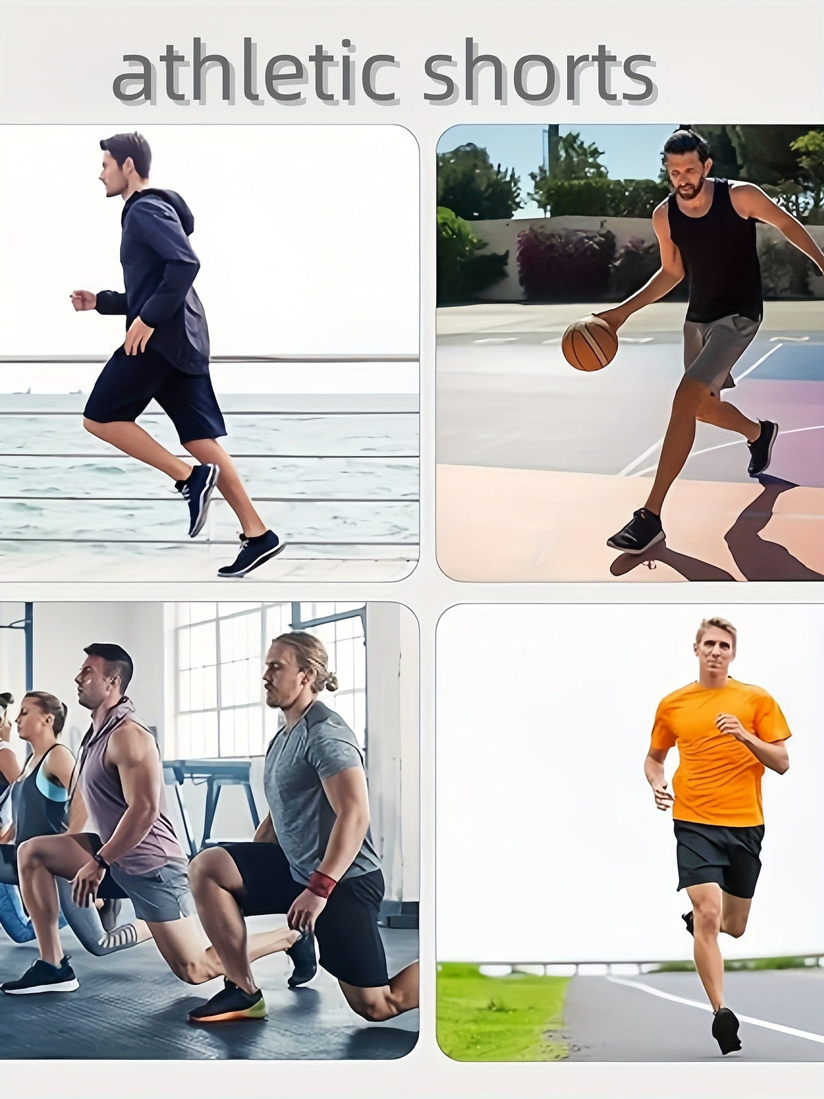 Men's Quick-Dry Athletic Shorts with Pockets & Adjustable Waistband – Lightweight Loose-Fit Training Running Gym Shorts for Men & Teens, 100% Polyester, Solid Colors, Machine Washable, 10-Pack Wholesale