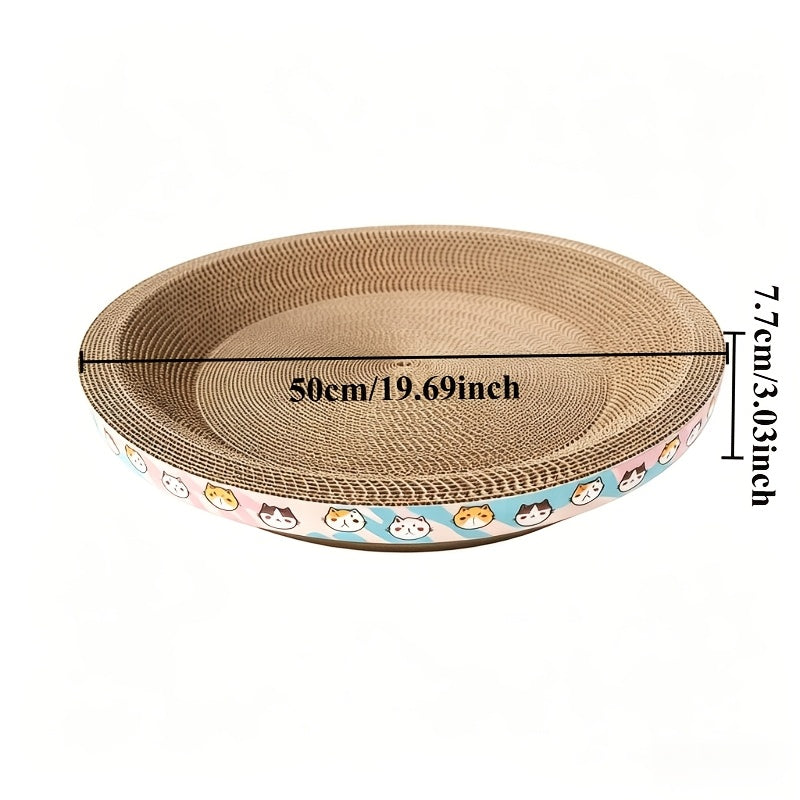 Nest-Shaped Cat Scratching Board & Lounge Pad – Oval Cardboard Cat Scratcher Toy with Cozy Resting Bowl Design, 23.62×15.75 Inch, Durable Cat Scratch Nest for Indoor Cats & Kittens