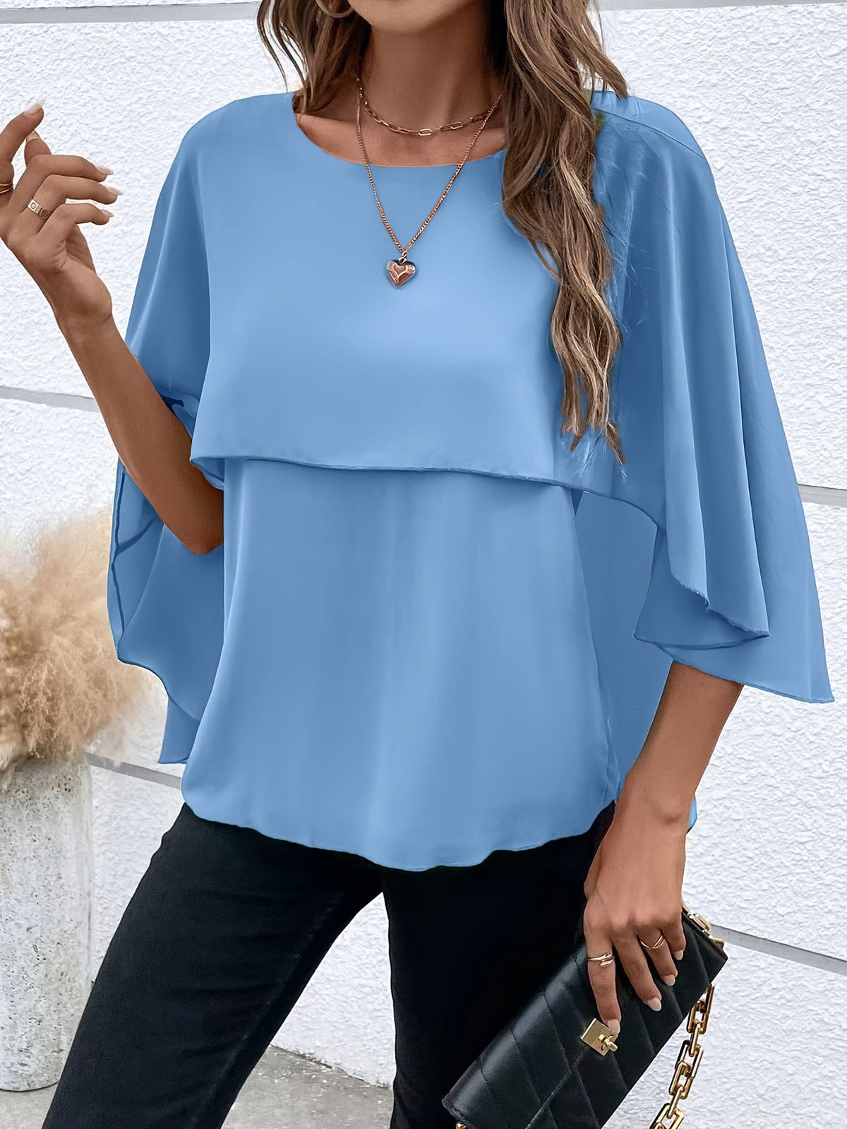 Women's Asymmetrical Hem Blouse Solid Color Woven Top Casual Spring Summer Shirt S-XL Multiple Colors Available