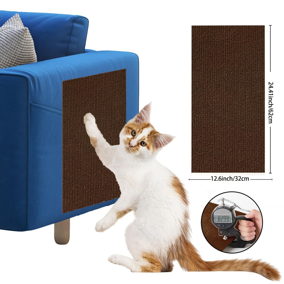 Cat Scratch Furniture Protectors Self-Adhesive - Trimmable Sofa & Wall Scratch Guards, Durable Cat Scratching Deterrent Pads for Couch, Chair, Door Frame