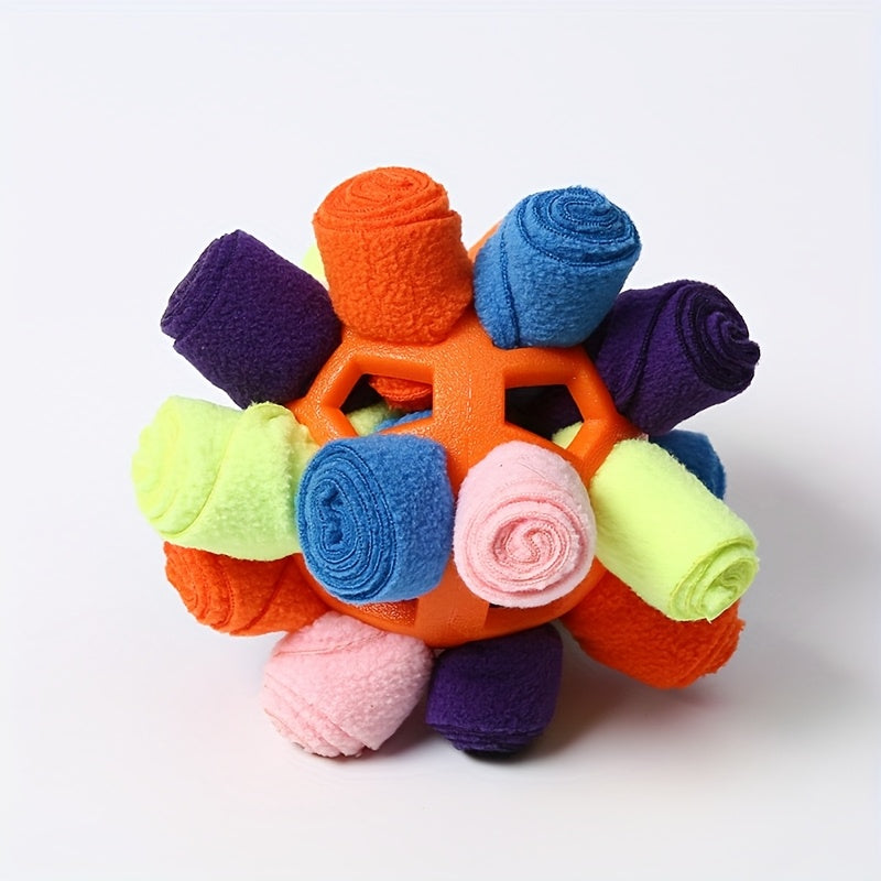 Interactive Snuffle Ball for Dogs - IQ Training Treat Hiding Puzzle Toy, Durable Rubber Slow Feeder for Mental Stimulation & Boredom Relief, Easy to Clean, for Small & Medium Dogs