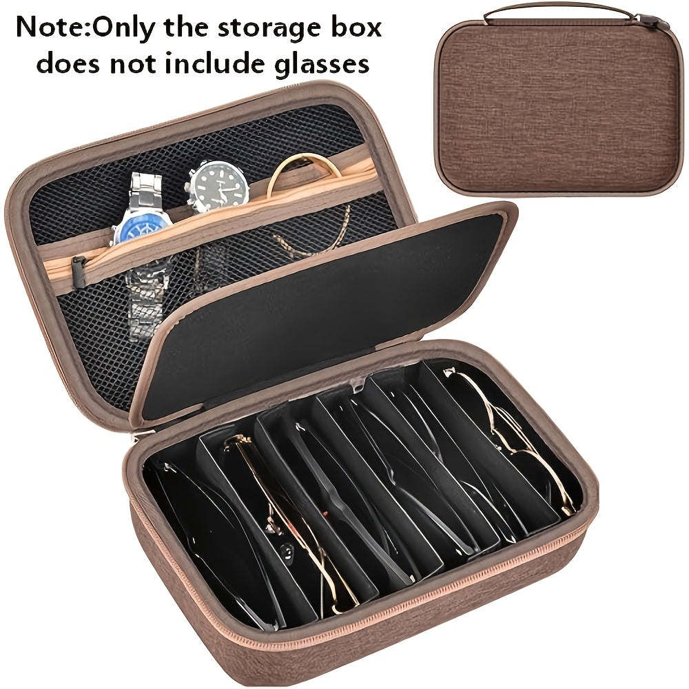 Travel Sunglasses Organizer Case for Multiple Pairs – Multi-Slot Eyeglasses Storage Holder Bag for Men & Women, Portable Hard Shell Sunglasses Box for Home & Travel, 2 to 10 Slots Available