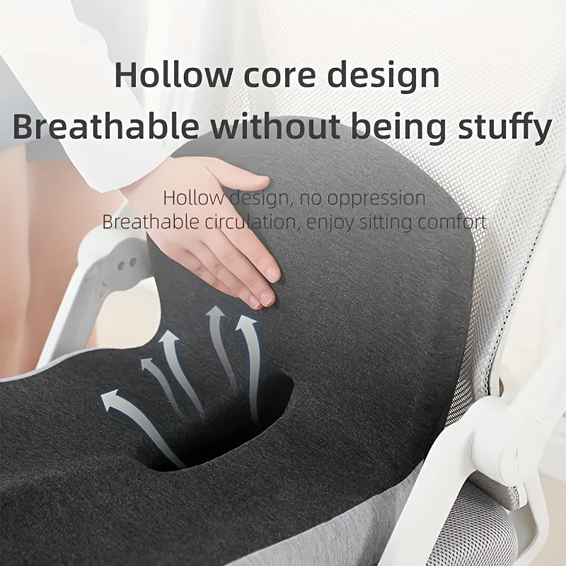 Ergonomic Memory Foam Seat Cushion with Back Support – Non-Slip Office Chair Gaming Chair Car Seat Pad for Hip & Tailbone Pain Relief, Long Sitting Comfort