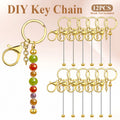 Stainless Steel Beadable Keychain Blanks DIY Kit – 12 & 24pcs Metal Keyring Pendants with Charms for Crafting, Christmas & Halloween Gifts, Gold, Silver & Rose Gold