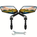 Large HD Foldable Bike Mirrors 2-Pack for Ebike, Bicycle, Motorcycle & Scooter – 360° Adjustable Handlebar Rearview Mirror, Scratch-Resistant Glass, High-Speed Stable, Durable ABS, Easy Install