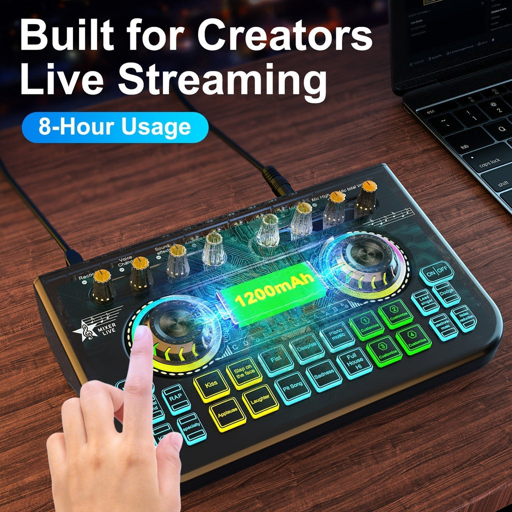 Microphone Mixer Bundle Kit for Podcast Recording Studio – Audio Mixer with Mic Stand, Sound Card, Streaming & Karaoke Setup for PC Phone Gaming