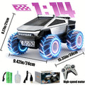 RC Monster Truck 1:14 1:18 Scale 2.4GHz 4WD Off-Road Remote Control Car with LED Lights Smoke Spray Effect Realistic Sound Metal Body Big Wheels for Kids Adults