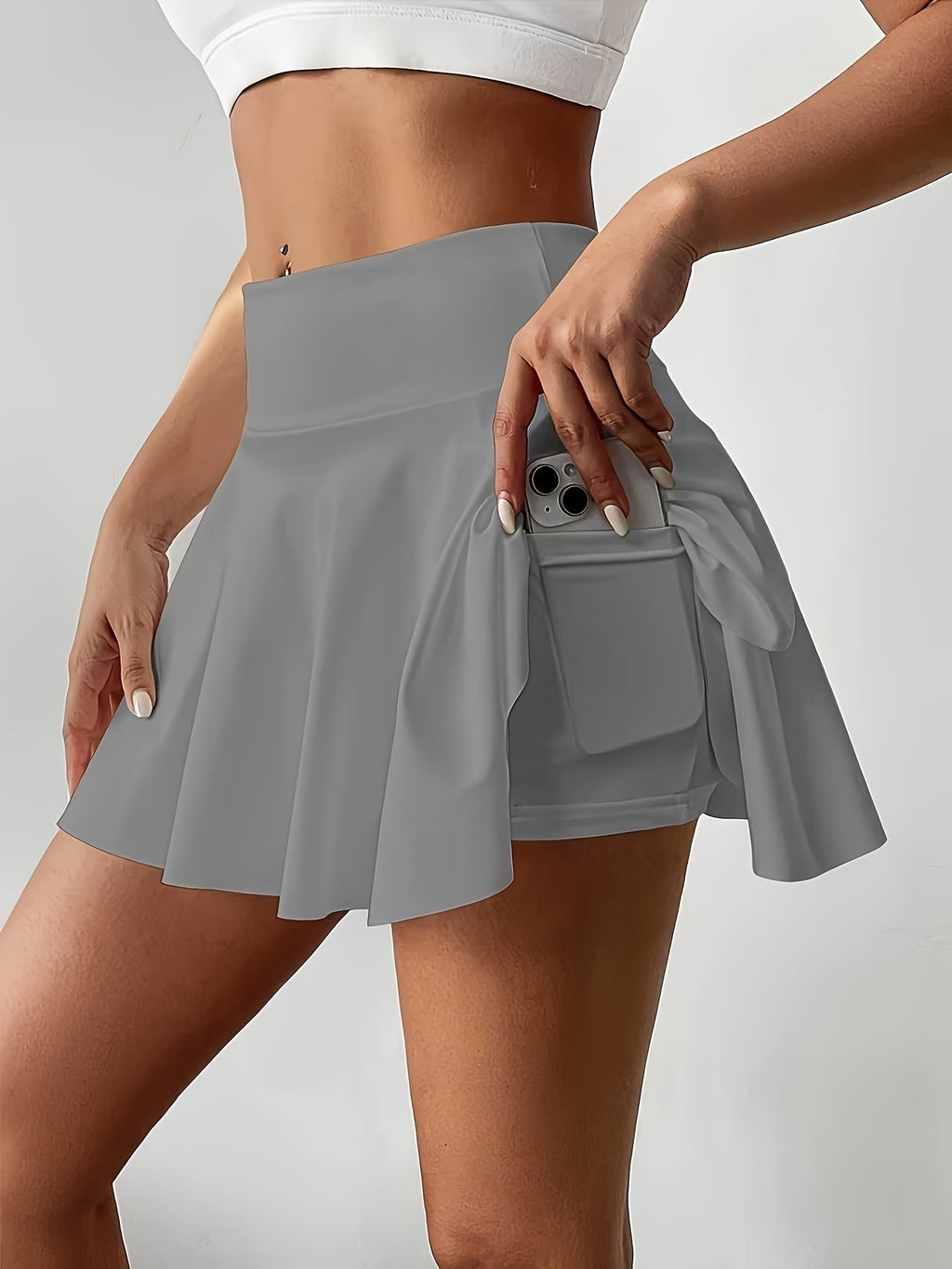 Women's Athletic Pleated Tennis Skort 3-Pack High Waist with Pockets Stretchy Polyester Yoga Skirt Machine Washable Side Tie Detail Comfort Fit for Tennis Yoga Gym Dance Sizes S-XXL