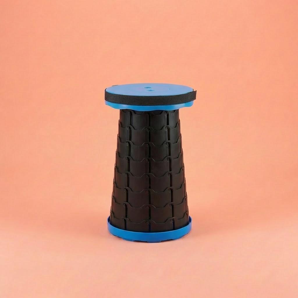 Collapsible Camping Stool 400 Lbs Capacity Ultra-Portable Lightweight Folding Seat - Folds Flat Fits in Backpack for Camping, Hiking, Fishing & Indoor Outdoor Use - Rainbow Option Available