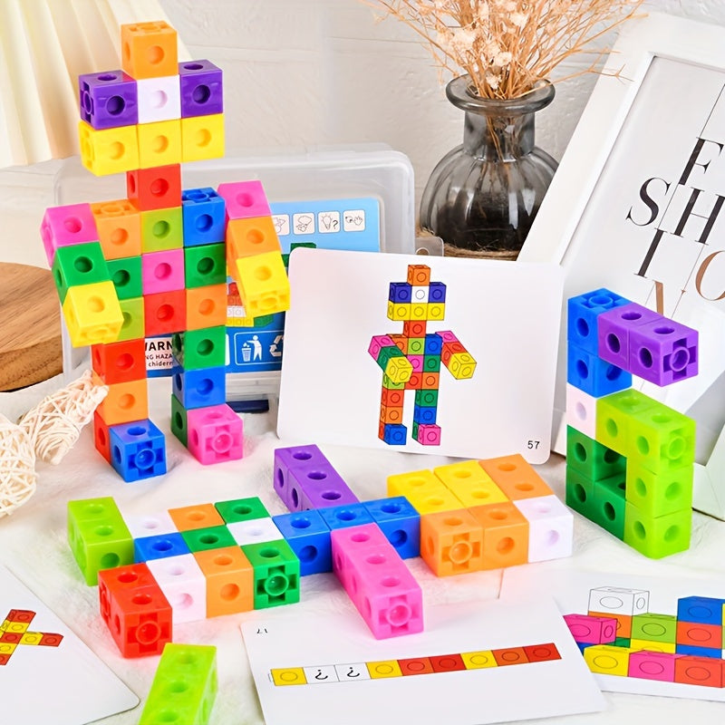 Interlocking Cube Building Blocks Snap Puzzle for Kids – Versatile STEM Preschool Toy for Logical Thinking, Fine Motor Skills & Creative Construction Play | Educational Gift for Boys & Girls Ages 3+