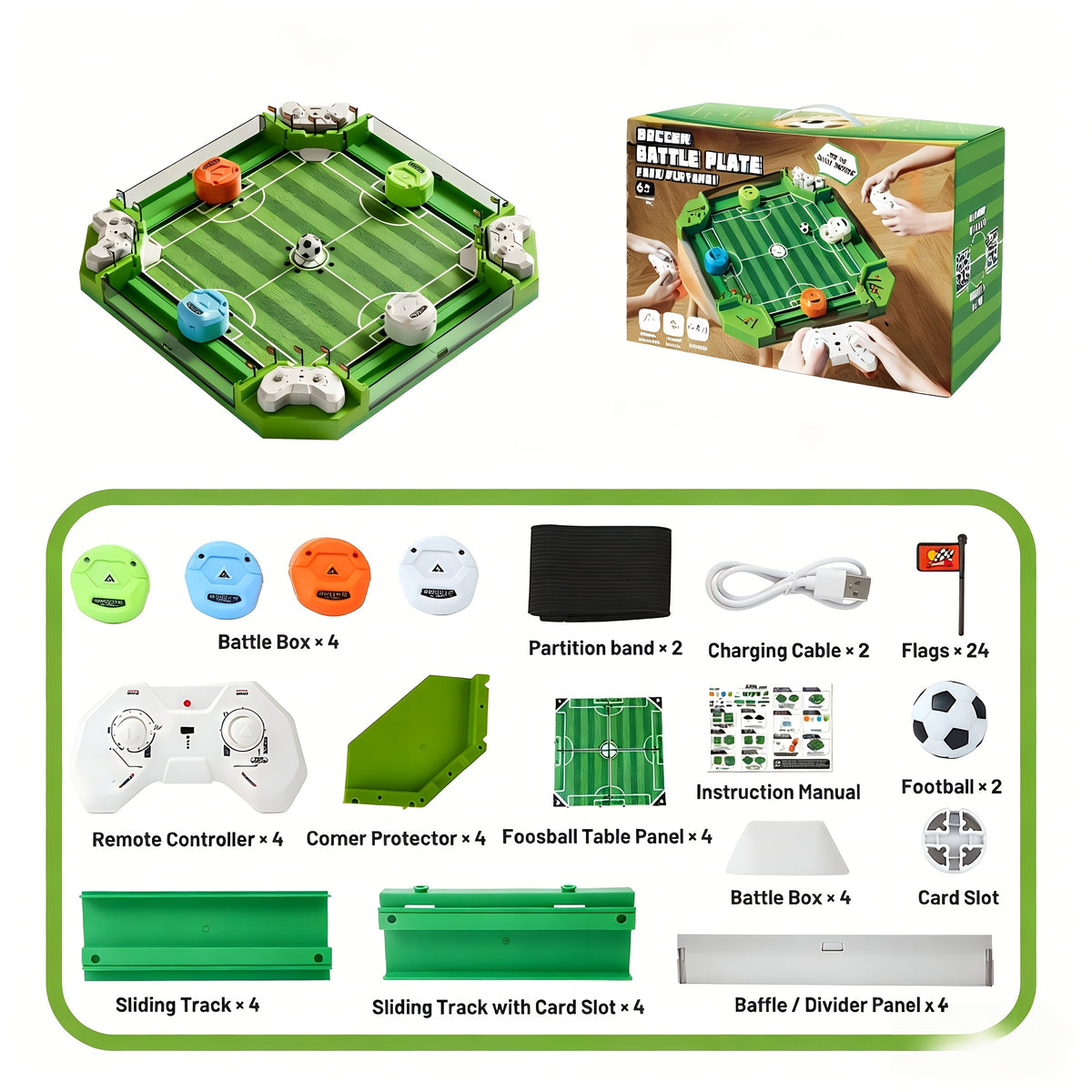 Tabletop Foosball Table Game for Kids Teens Adults 2 to 4 Player Portable Mini Table Soccer with 2 Balls Family Game Night Fun Competitive Indoor Activity
