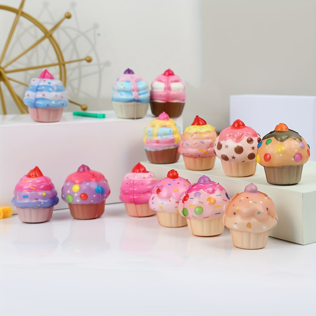 20 Piece Mini Cake Ice Cream Foam Toy Set Random Design Miniature Sweet Dessert Party Favors Prizes Home Decoration Christmas Thanksgiving New Year Gift for Kids