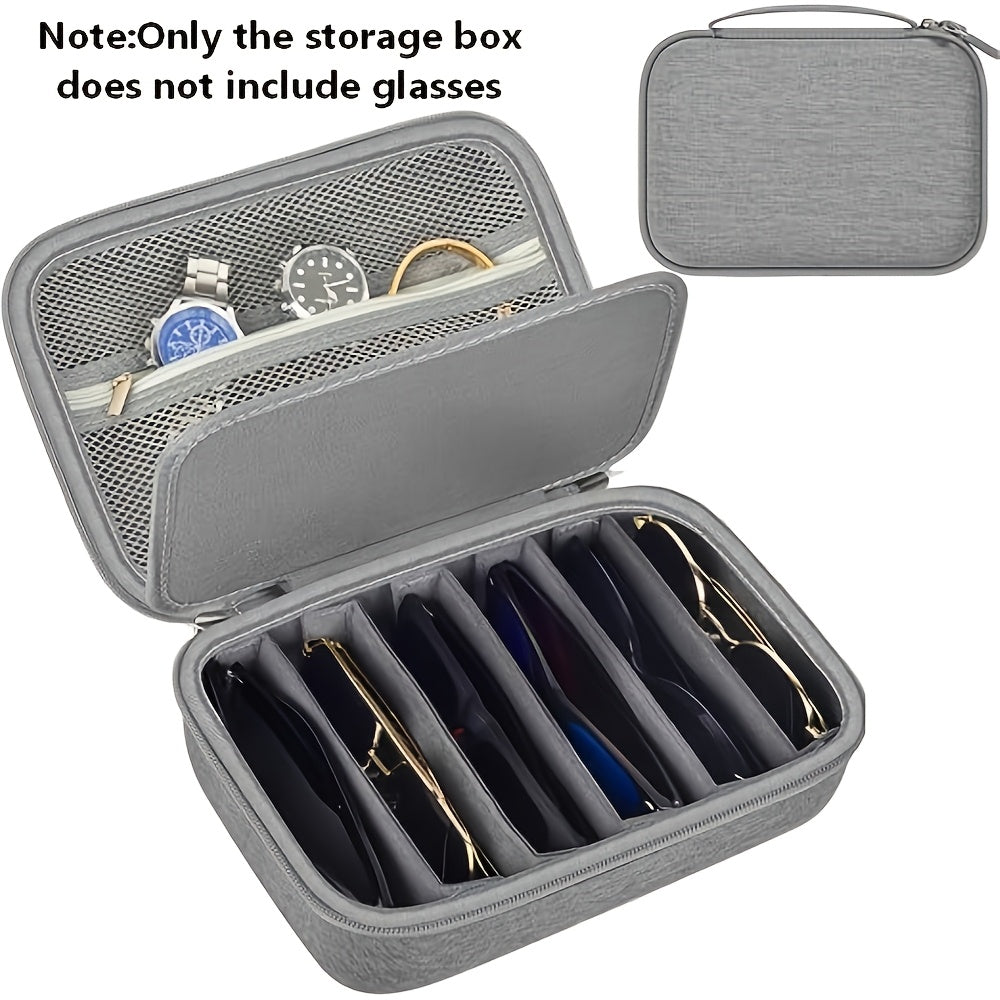 Travel Sunglasses Organizer Case for Multiple Pairs – Multi-Slot Eyeglasses Storage Holder Bag for Men & Women, Portable Hard Shell Sunglasses Box for Home & Travel, 2 to 10 Slots Available