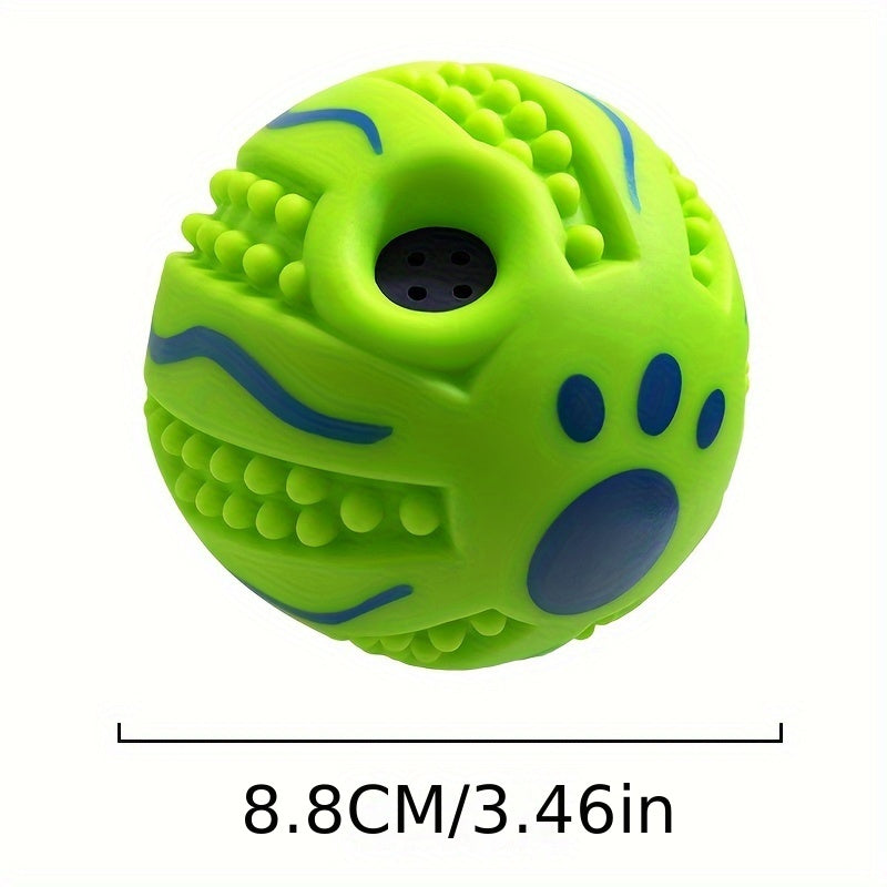 Spiky Rolling Sound Ball Dog Toy 3.94" - Interactive Funny Sounds Teeth Cleaning Herding Ball, Training Play Toy for Medium Large Dogs, Durable Rubber Sensory Ball with Squeaky Noise