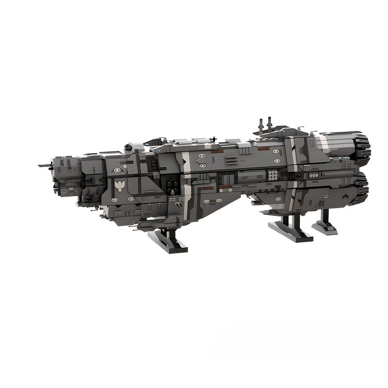 6595 Pieces MOC Sci-Fi Heavy Cruiser UNSC Warship Building Kit – Modular Micro Bricks Collectible Interstellar Vessel Model for Adults, Space Enthusiasts, Home Office Display Decor & Gift