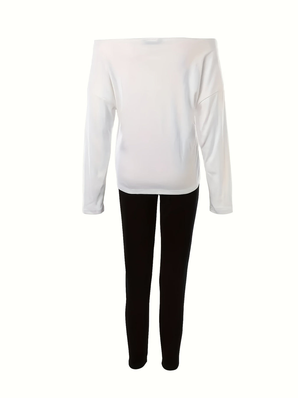 Women's Casual Letter Print Long Sleeve T-Shirt Wide Leg Pants 2 Piece Set Matching Lounge Outfit White Pink Black S-XXL