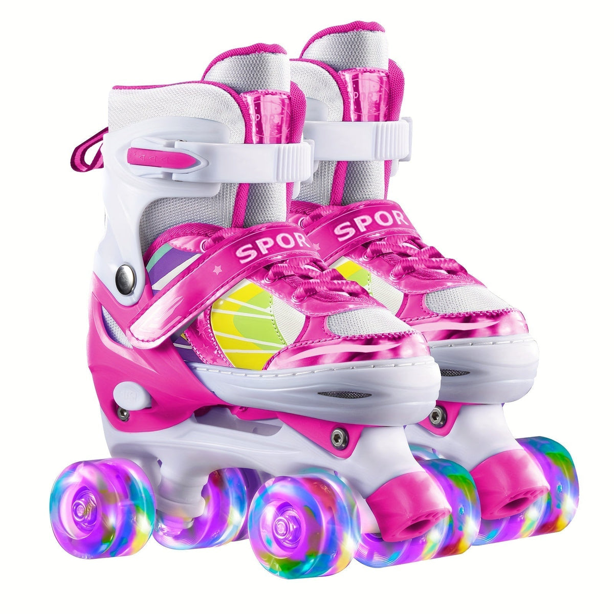 Kids Adjustable Roller Skates 3 Fit Levels Breathable Mesh Beginner Children Roller Skates 6 Colors Small Medium Large Little Kid Big Kid Youth Sizes Boys Girls Outdoor Indoor Skating