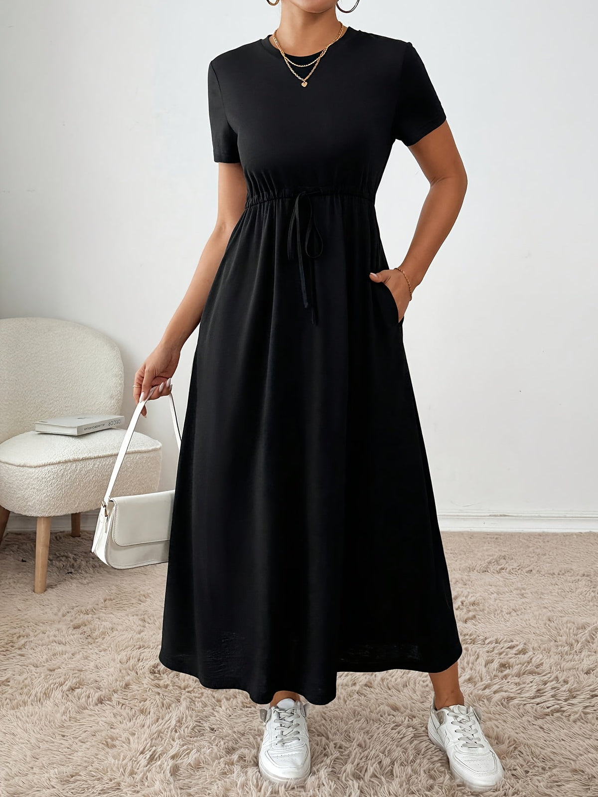 Women's Stretchy Bodycon Midi Dress Solid Color Slim Fit Casual Party Dress High Elasticity Knit Fabric All Season Comfortable Wear Dark Gray Dark Green Black XS-XL