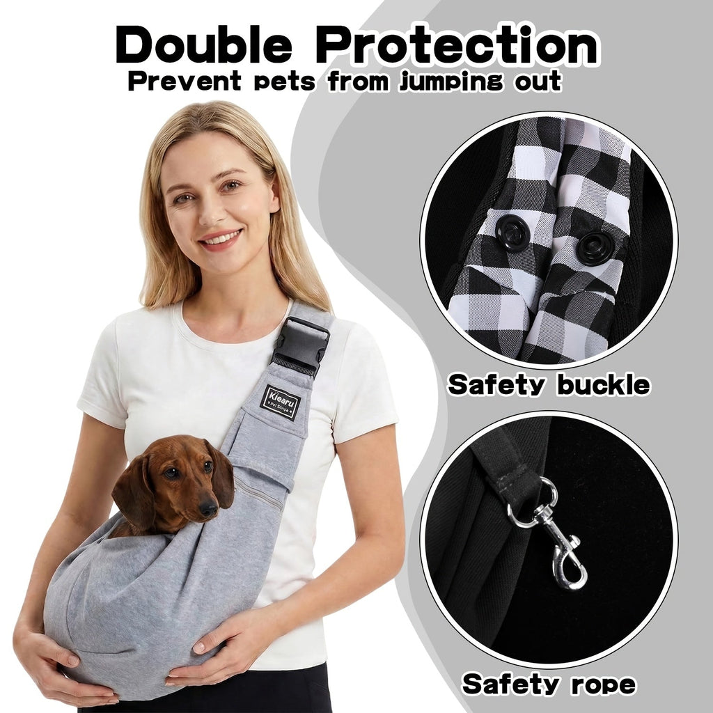 Pet Crossbody Shoulder Bag & Backpack for Small to Medium Dogs & Cats - Foldable Outdoor Travel Pet Carrier, Breathable Adjustable Strap, Up to 16lb/7.5kg, 12 Colors, Bonus Sticker Set Options