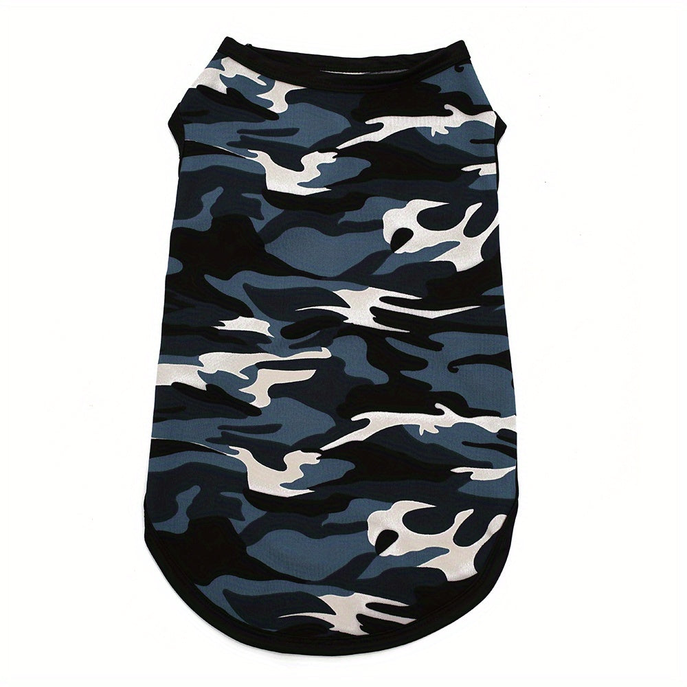 Camouflage Mesh Dog Vest - Breathable Lightweight Pet Shirt for Small and Medium Dogs and Cats, Adjustable Straps Machine Washable Dog Clothes for Outdoor Activities and Everyday Wear