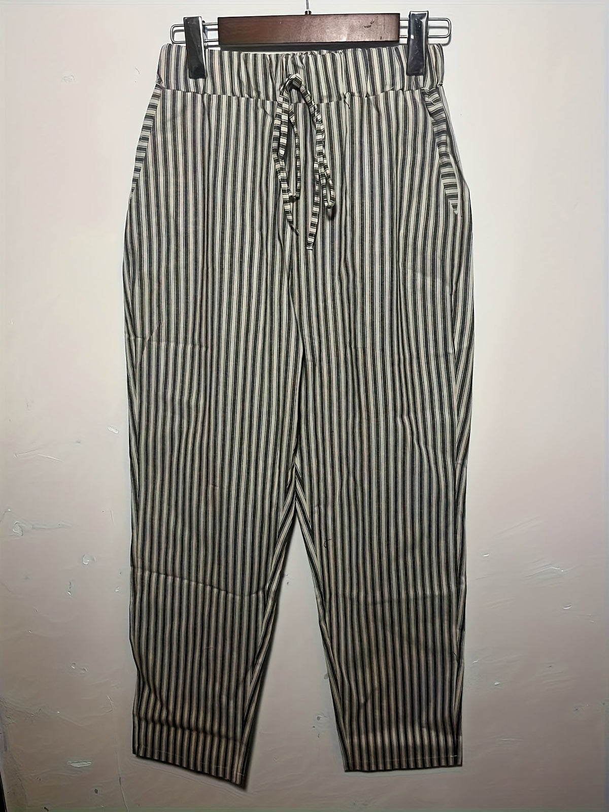 Women's Wide Leg Striped Pants Casual Loose Fit Side Stripe Lightweight Polyester Trousers for Women - Comfortable All-Season Fashion Pants S M L XL XXL Multiple Colors