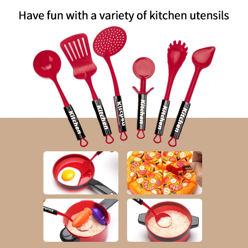 Play Kitchen Cooking Toy Set 47 Piece Little Chef Role Play Pretend Kitchen Game with Realistic Fruits Foods Utensils Enhances Imagination Manual Skills Interactive Learning Gift for Kids
