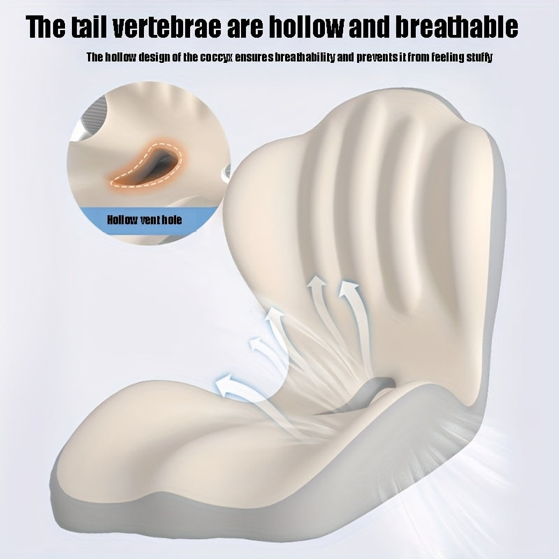 Lumbar Support Cushion for Office Chair & Car Seat – Memory Foam Lower Back and Hip Support Pillow, Ergonomic Breathable Design for Prolonged Sitting, Driving, Work from Home, Multiple Colors
