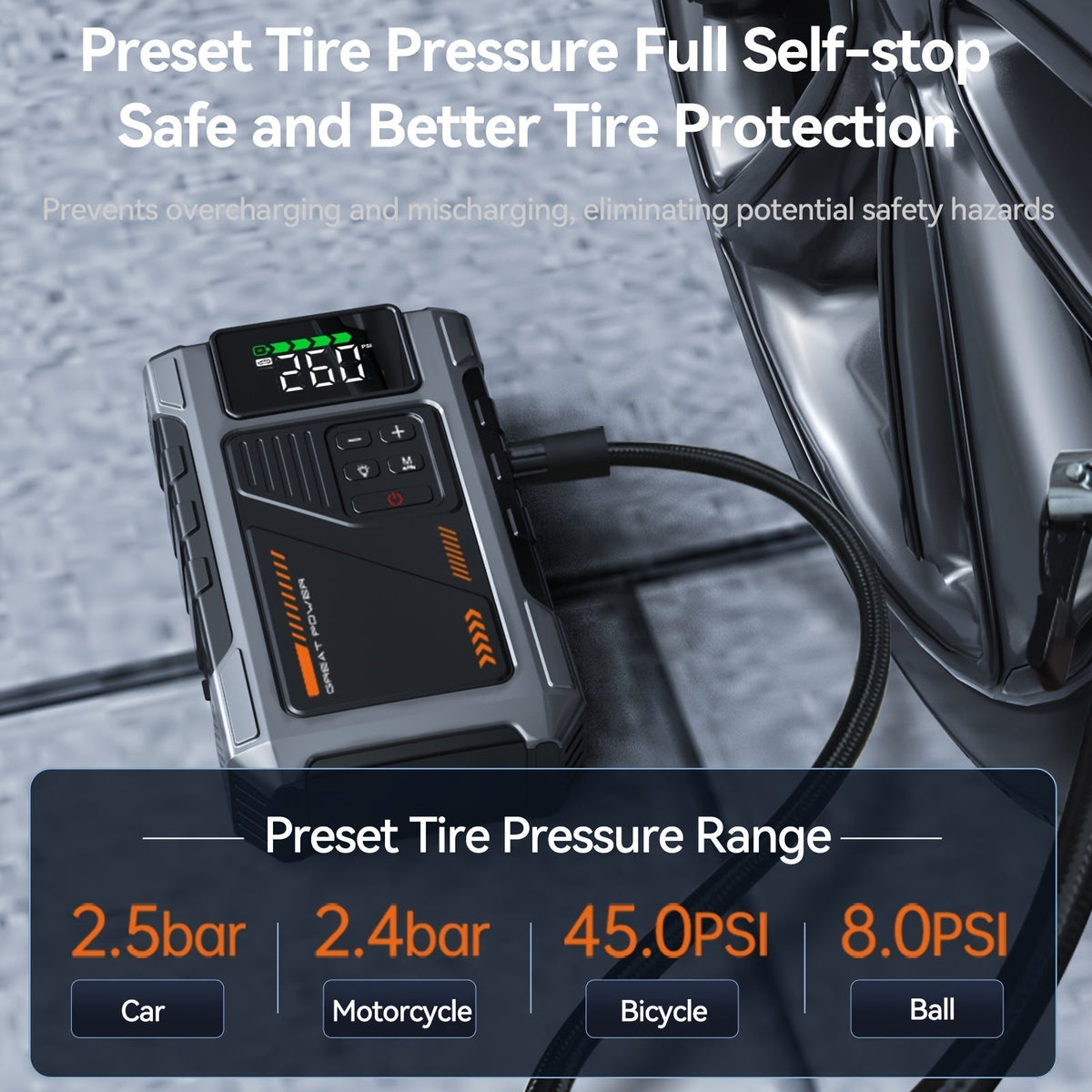 5-in-1 Jump Starter with Air Compressor 5000A Peak – 150 PSI Tire Inflator, 12V Car Battery Jump Pack for Gas & Diesel, Smart Cables & Battery Charger