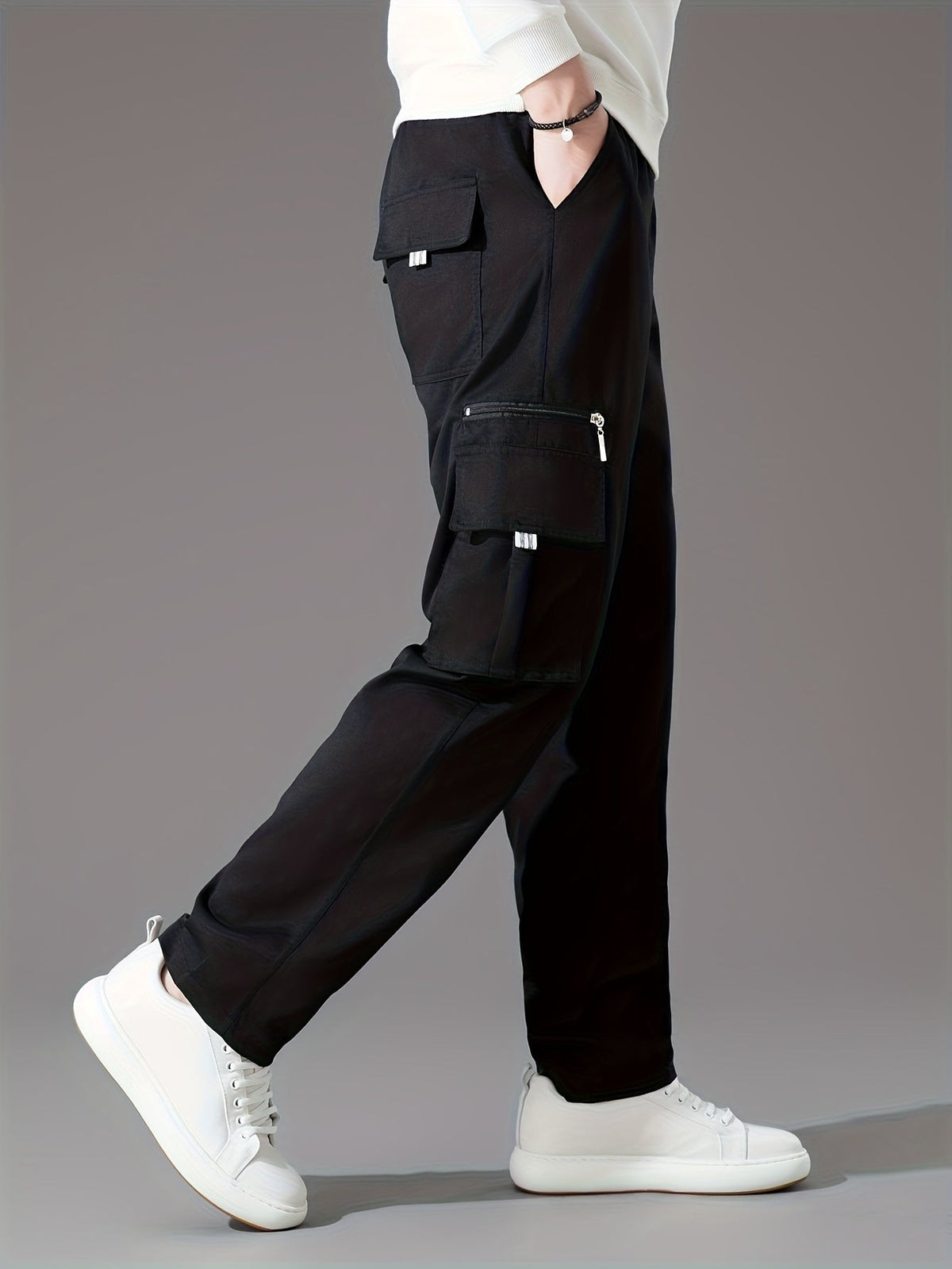 Men's Cargo Pants 3-Pack Multi-Pocket Tactical Outdoor Travel Casual Daily Pants Sizes S-XXXL 10 Colors Black Khaki Army Green Navy Blue Dark Gray