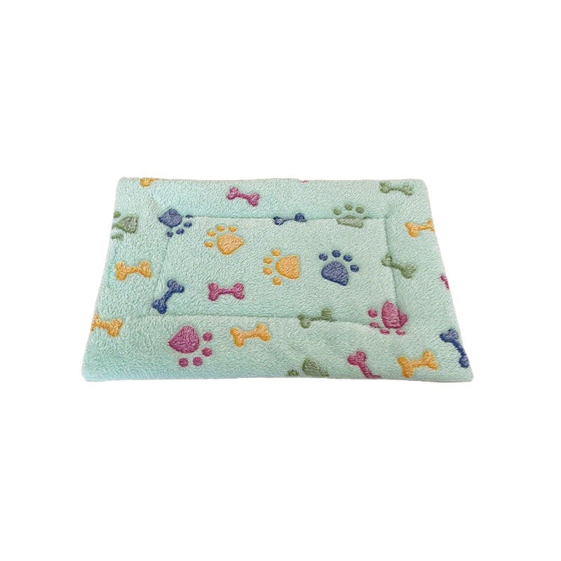 Holiday Pet Bed for Small Dogs & Cats - Soft Flannel Plush Christmas Halloween Reversible Double-Sided Mat with Paw Print, Machine Washable Crate Pad for Teacup Puppies, Kittens & Small Animals, Portable Travel Pet Sleeping Mat