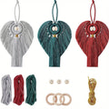 Macrame Angel Kit 3pcs DIY Christmas Ornament Wall Hanging Boho Craft Set Gift for Mom Girls Holiday Home Decor