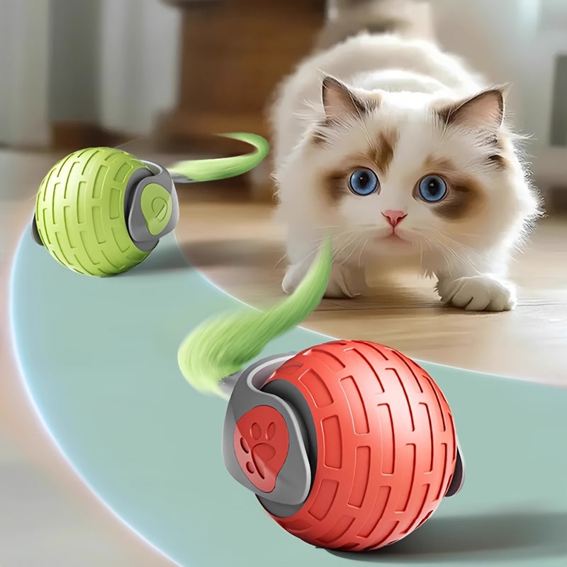 Self-Rolling Interactive Pet Ball for Cats & Dogs - Smart Automatic Moving Electric Toy Ball, Indoor Rolling Ball for Cat & Dog Exercise, Boredom Buster for Kittens & Puppies