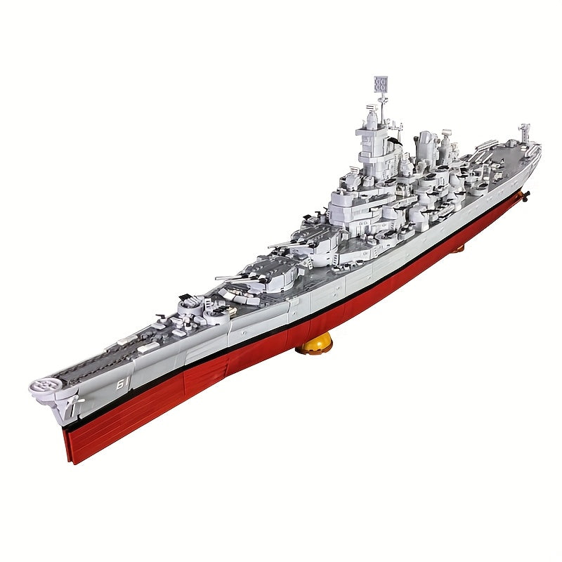 8038 Pcs USS Iowa BB-61 Battleship Building Blocks Model Kit – Large Scale Military Naval Warship Assembly Set for Adults & Teens 14+, Historical Replica, Military Collector Gift & Home Display