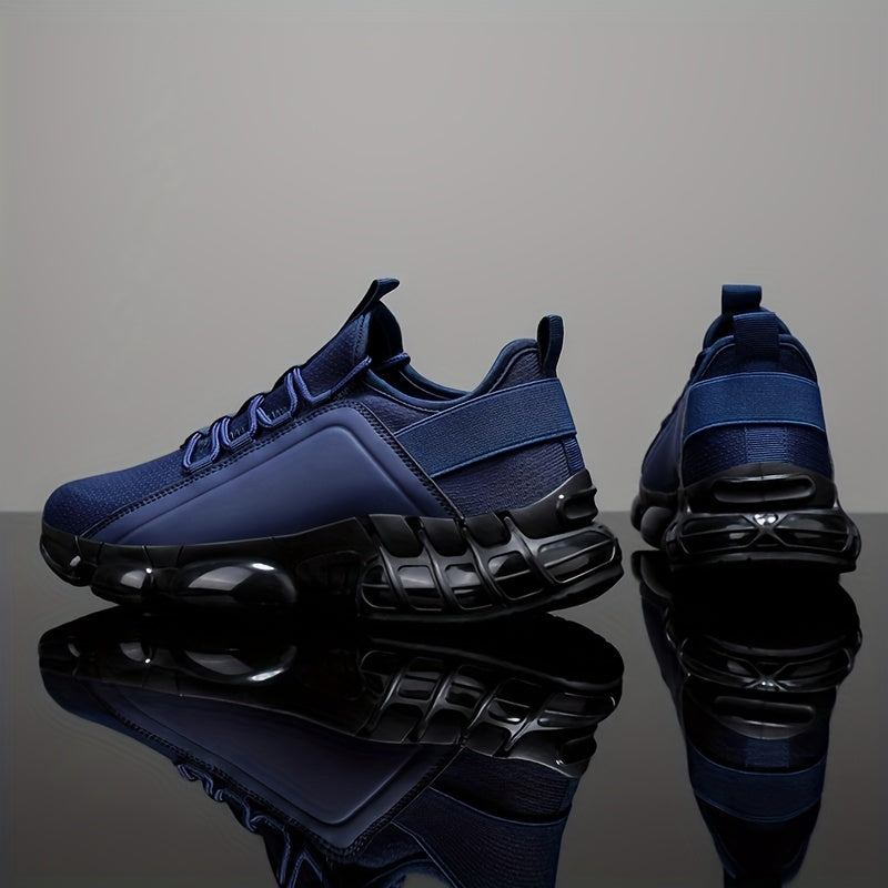 Men's Lightweight Breathable Mesh Sneakers PVC Sole Low-Top Lace-Up Casual Sports Shoes Blue Black Sizes US 6.5-12.5 Daily Wear Running Training Athletic Footwear