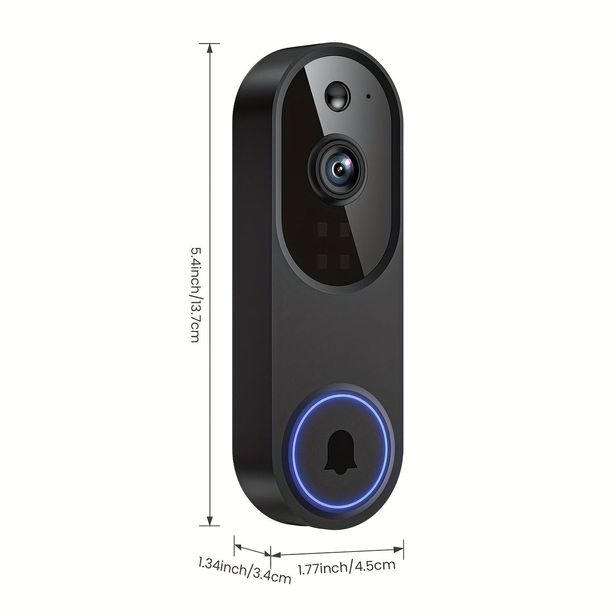 2K Smart Video Doorbell Camera WiFi Wireless 166° Wide Angle AI Human Detection Two-Way Audio Night Vision Cloud Storage Rechargeable Battery – Black & Linen