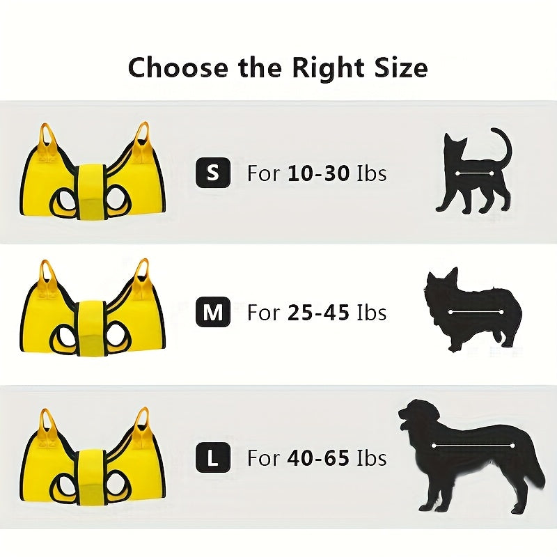 Dog Grooming Hammock – Breathable Hanging Pet Restraint Hammock for Nail Trimming, Bathing & Grooming Small Dogs & Cats, S/M/L Sizes, Hook & Loop Fastener 5-Piece Set