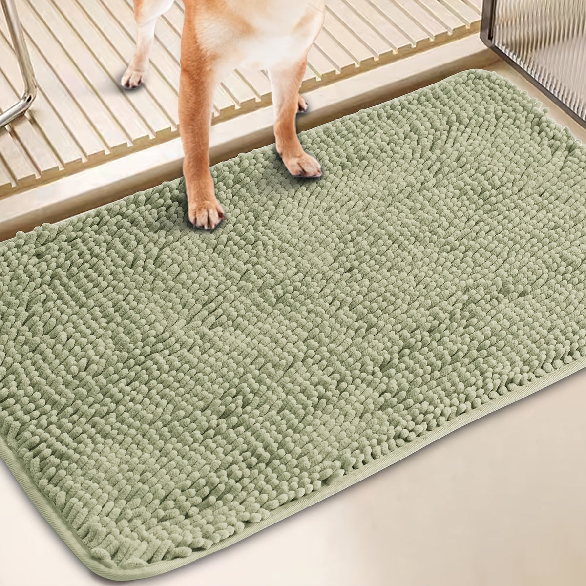 Dog Door Mat for Muddy Paws 2-Pack – Absorbent Non-Slip Washable Microfiber Mud Mat, Quick Dry Entry Indoor Floor Mat for Dogs, Machine Washable, Available in 24x17 & 32x20 inch, 3 Colors