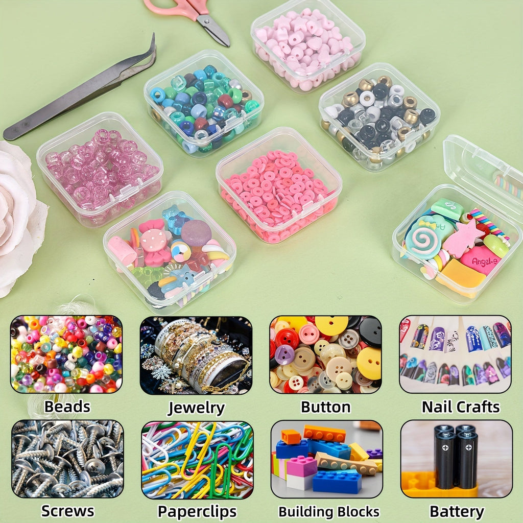 Clear Bead Organizer Box 30 Compartments Hinged Lid 3 or 5 Pack Storage Container for Jewelry Bracelet Making Craft Nail Art 8.8x6.7 Inch