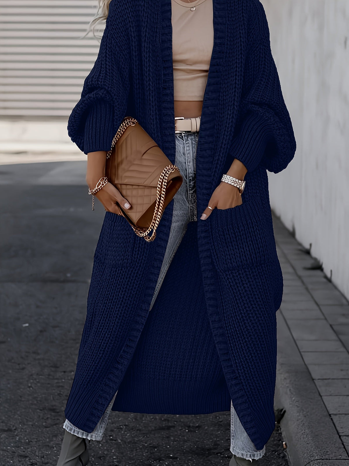 Women Drop Shoulder Cardigan Long Coat with Pockets Solid Color Long Sleeve Fall Winter Oversized Coat S M L XL XXL Grey Black Apricot Camel Navy Cozy Wrap Coat