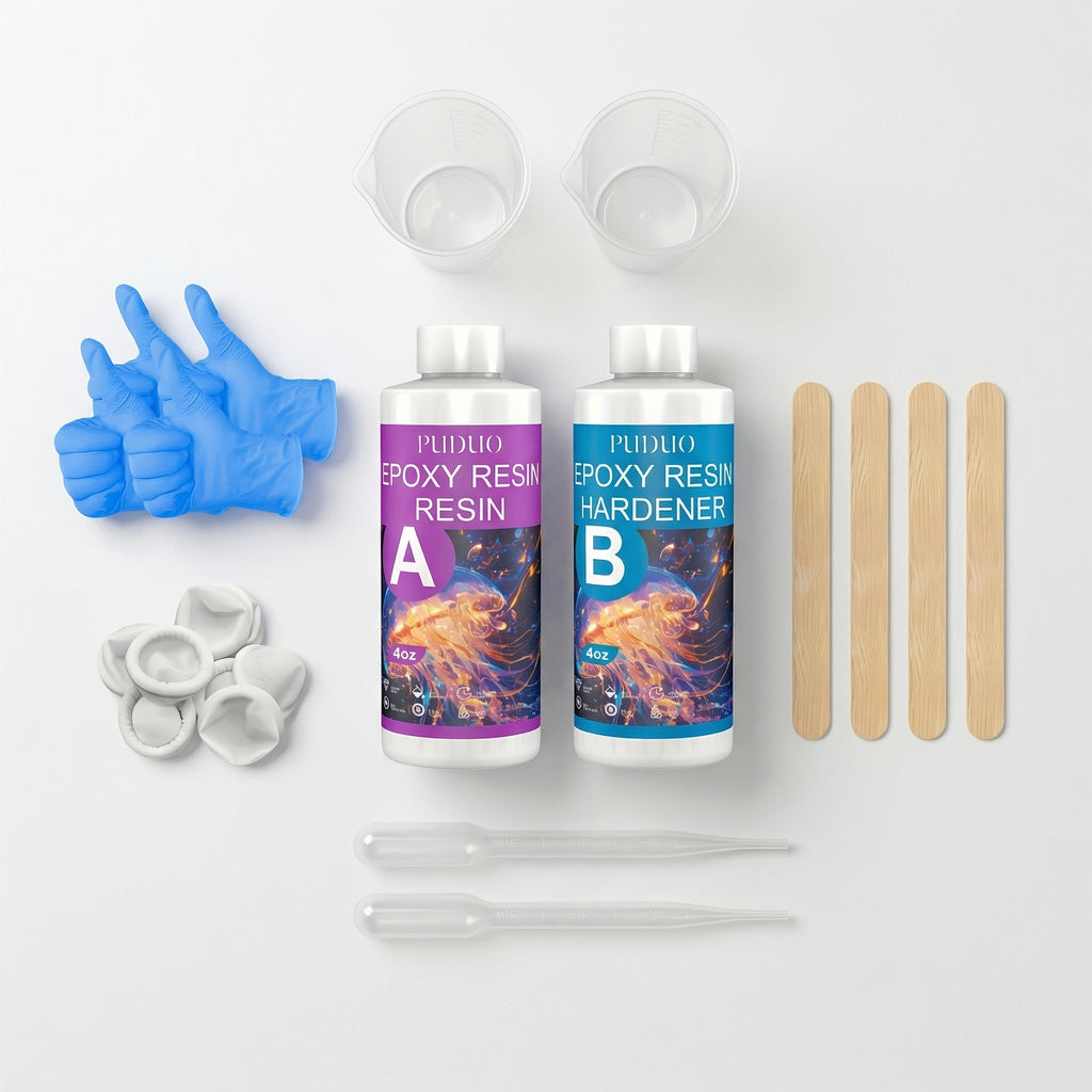 Epoxy Resin Kit Crystal Clear 2-Part Fast-Curing for Casting, Coating, Resin Art, Jewelry Making, Tabletops & Bar Counters – Available in 4oz, 72oz & 1 Gallon with Pump Kit & Glitter Accessories