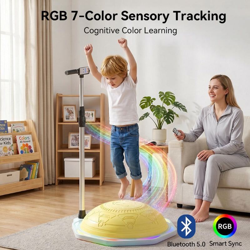 Kids Music Speed Ball Set with RGB Lights & Sound Effects – Adjustable Punching Reflex Ball, Indoor Sensory Training Balance Toy for Children & Adults, Non-Slip Fitness Equipment, Home Gym Gift