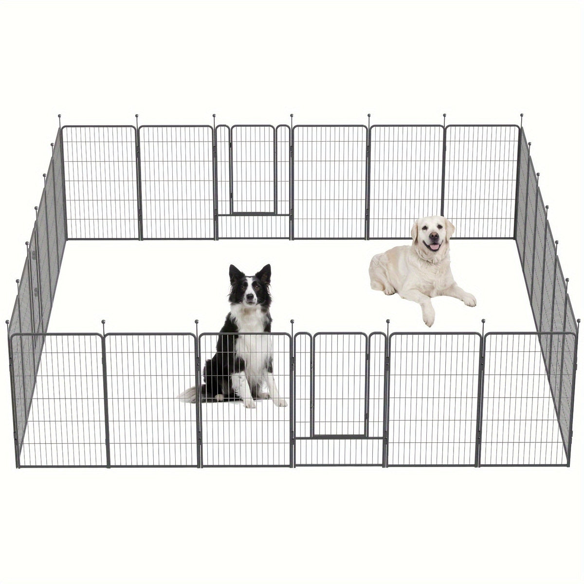 Outdoor Dog Playpen 8 Panels 32 Inch Hammer Design – Pre-Assembled Garden Dog Enclosure for Small to Medium Dogs, Yard Fence Barrier, Expandable Animal Pen