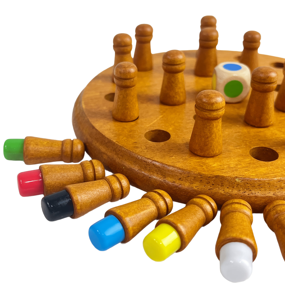 Wooden Color Memory Matching Game for Kids & Family - Upgraded Solid Wood Travel Board Game, Brain Training Strategy Puzzle, Memory Chess for Boys & Girls, Birthday Holiday Gift Ages 3+