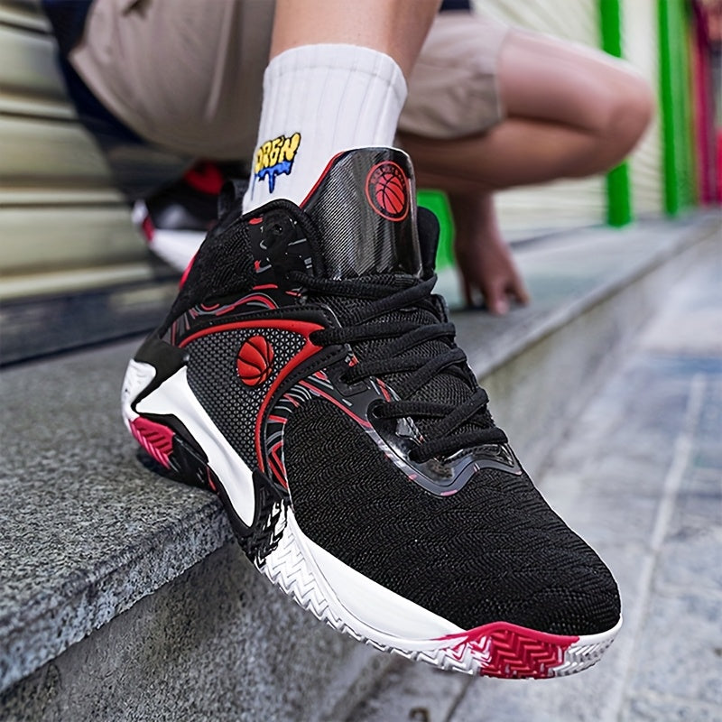 Men's High Top Basketball Shoes Anti-Slip Rubber Sole Breathable Lace-Up Sneakers for Men Durable Sports Running Shoes 3 Colors Sizes US 6.5-13.5 Cushioned Ankle Support